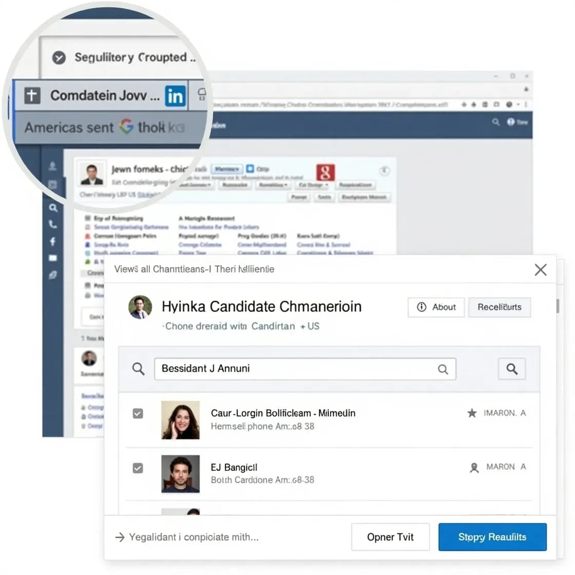 Chameleon-i Chrome plugin adding LinkedIn profiles into recruitment CRM.