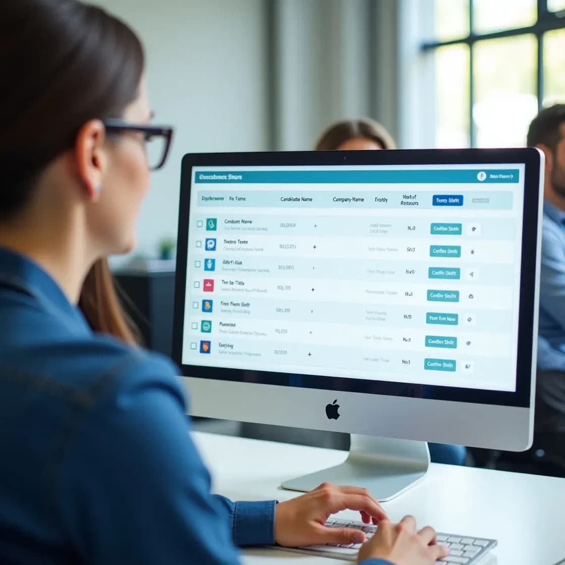 Highly realistic interface showing unconfirmed temp shifts with options to confirm or remove them via email.