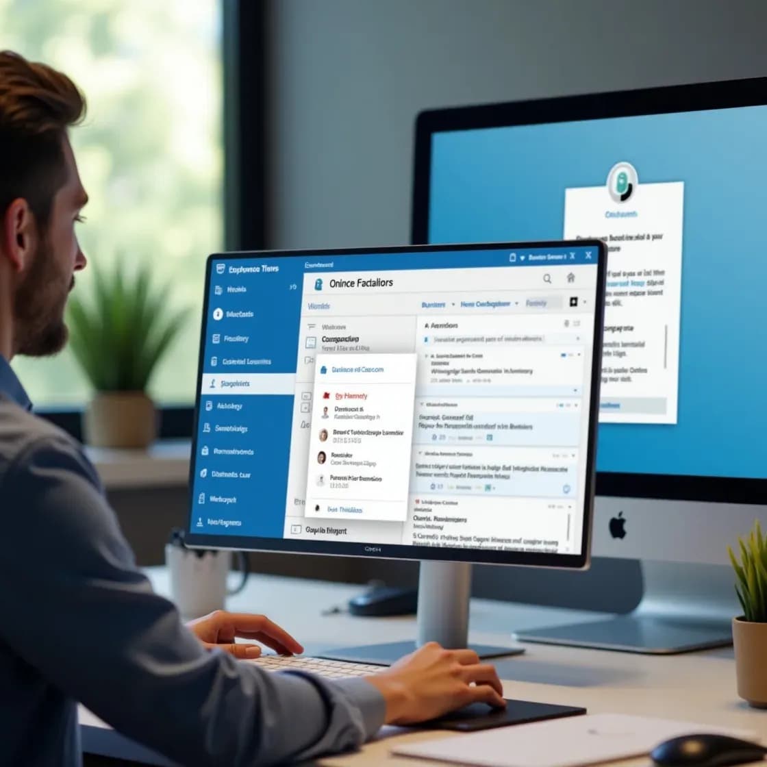 Highly realistic recruiter desk with synced Microsoft Outlook and Chameleon-i calendar.
