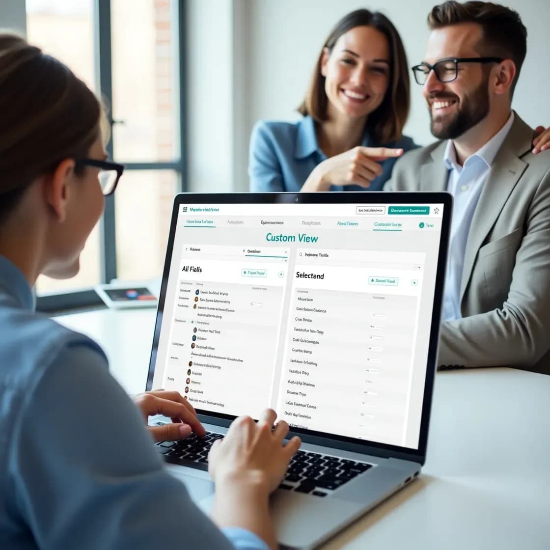 Recruiters customizing their grid view fields in Chameleon-i’s Custom Views panel, selecting relevant candidate data to speed up search and workflow.